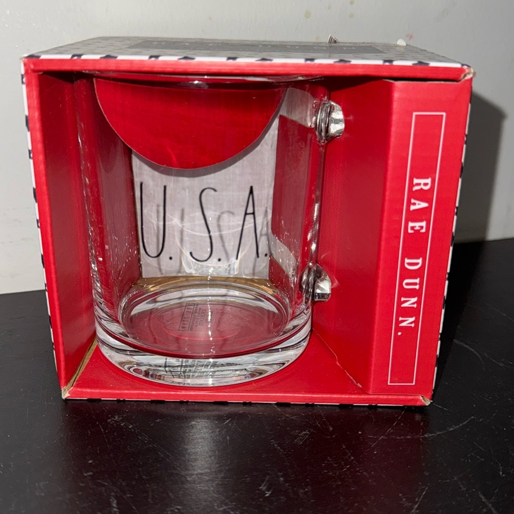 RAE DUNN GLASS COFFEE MUG